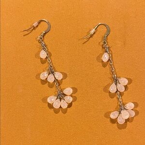 Pale yellow beaded earrings